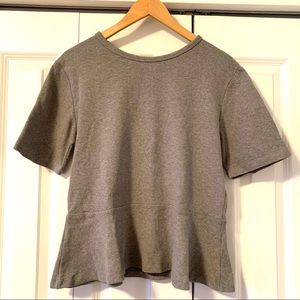GAP XL Soft Cotton Peplum Top Blouse Short Sleeve